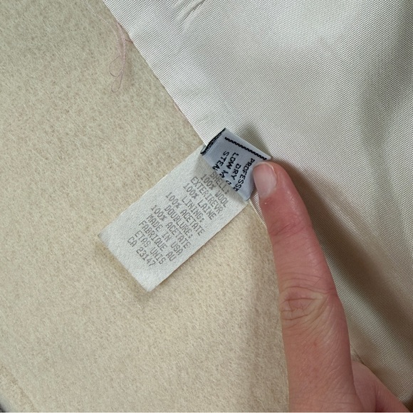 Vintage Marilyn Wallace Ivory 100% Wool Long Double Breasted Overcoat Women’s 12 - Picture 9 of 15